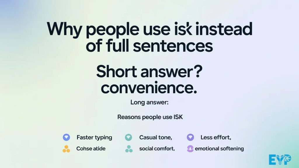 Why People Use ISK Instead of Full Sentences