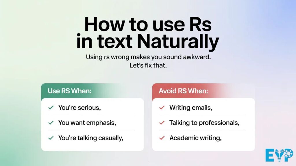 How to Use RS in Text Naturally