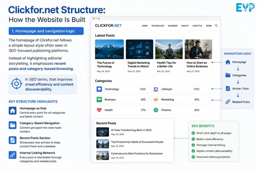 Clickfor.net Structure How the Website Is Built