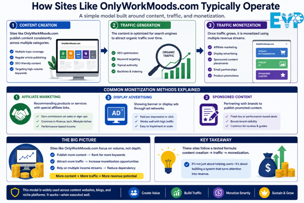How Sites Like OnlyWorkMoods.com Typically Operate