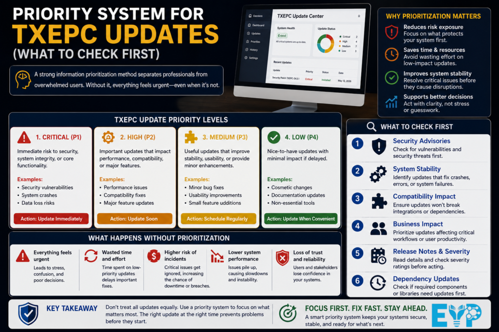 Priority System for TXEPC Updates What to Check First
