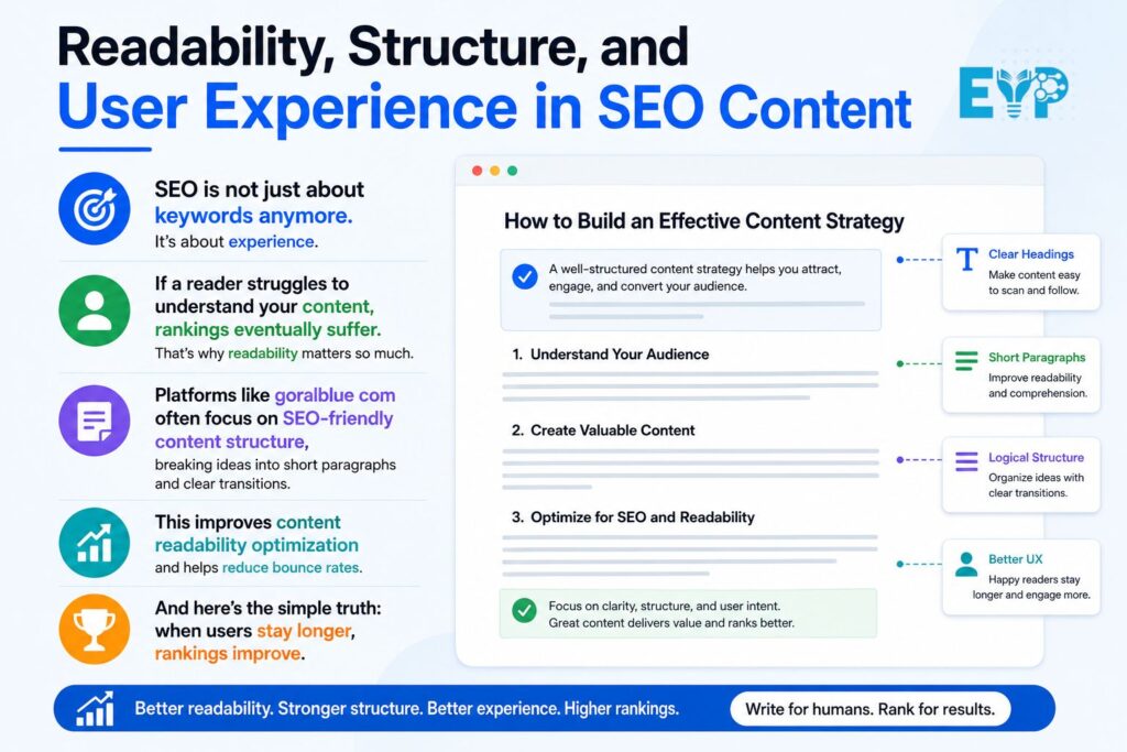 Readability Structure and User Experience in SEO Content