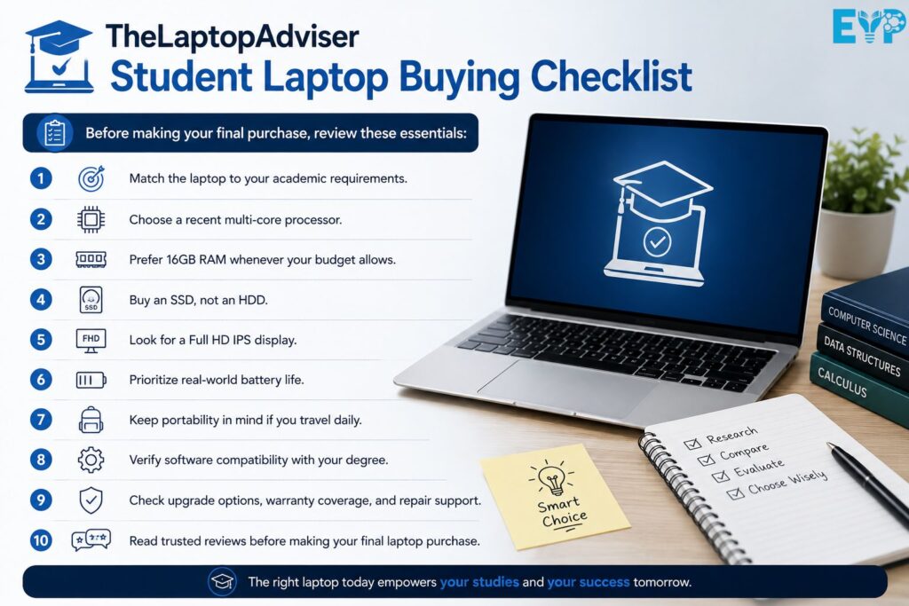 TheLaptopAdviser Student Laptop Buying Checklist