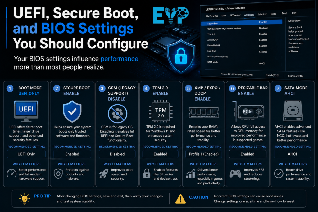 UEFI Secure Boot and BIOS Settings You Should Configure